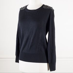 Calvin Klein black beaded pullover sweater